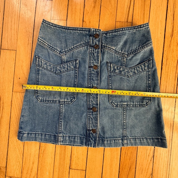 Chic Free People A-line denim Mini skirt Blue wash - Picture 6 of 7